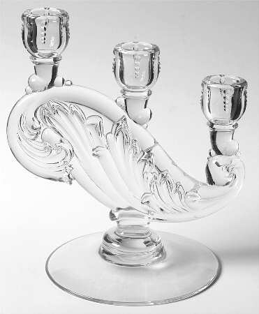 Plume Clear 3 Light Candlestick
