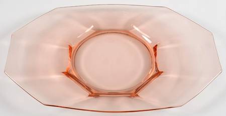 Ribbed Octagon Pink 12" Oval Platter