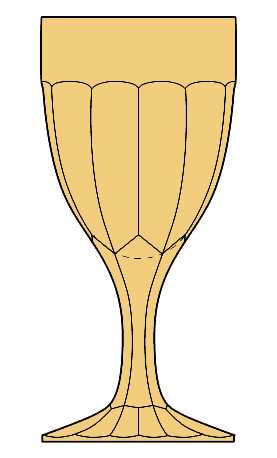 Narrow Flute Yellow Sahara (Stem 393) by Heisey