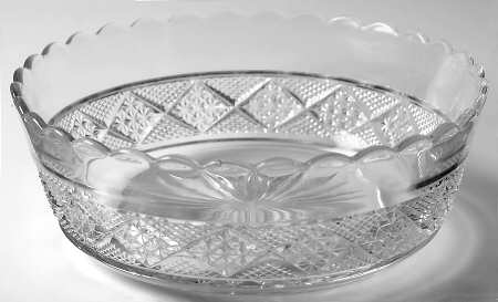 Square in Diamond Point Clear 7"  Nappy