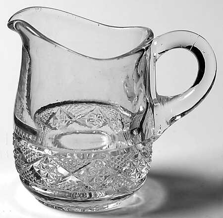 Square in Diamond Point Clear Individual Creamer