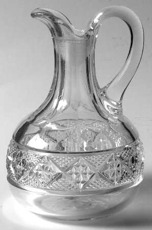 Square in Diamond Point Clear Cruet No Stopper