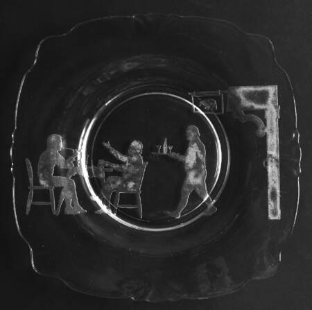 Club Drinking Scene Square Luncheon Plate