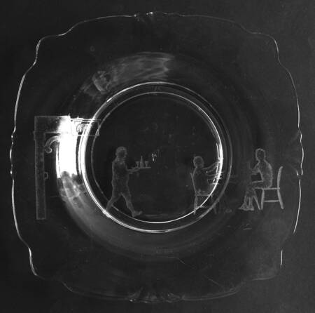Club Drinking Scene Square Luncheon Plate