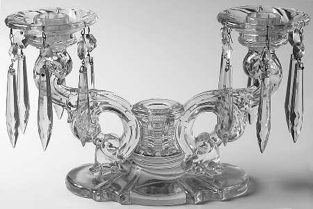 Baroque (Line 1513) 3 Light Candelabra W/2 Bobeche & 12 Prisms