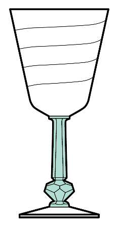 Kohinoor-Clear Bowl, Zircon Green Stem by Heisey