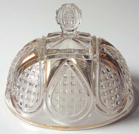 Fancy Loop Gold Trim (Stem 1205) Lid for Round Butter