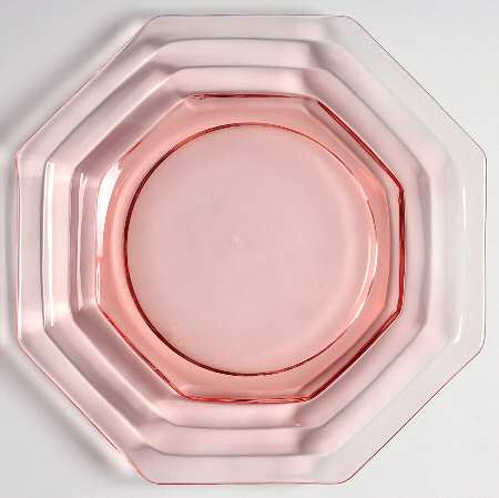 Stepped Octagon Pink 7" Salad Plate
