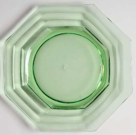 Stepped Octagon Green Bread & Butter Plate
