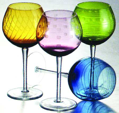 Soho (Lines, Waves, Dots) Amber Balloon Wine