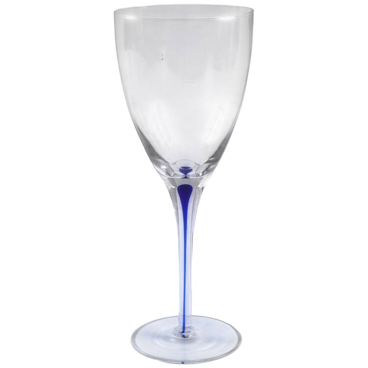 Teardrop Blue Water Goblet
