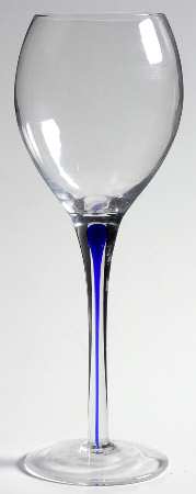 Teardrop Blue Wine Glass