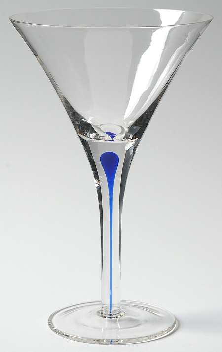 Teardrop Blue Martini Glass