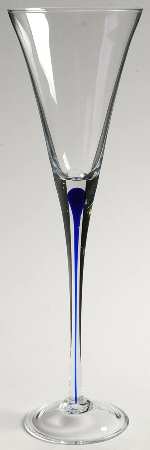 Teardrop Blue Fluted Champagne