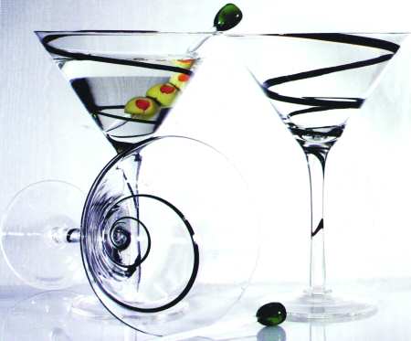 Swirl Black Martini Glass