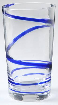 Swirl Blue Highball Glass