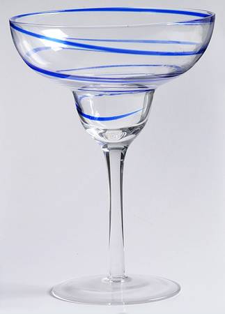Swirl Blue Margarita Glass
