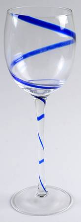 Swirl Blue Wine Glass