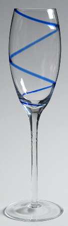 Swirl Blue Fluted Champagne