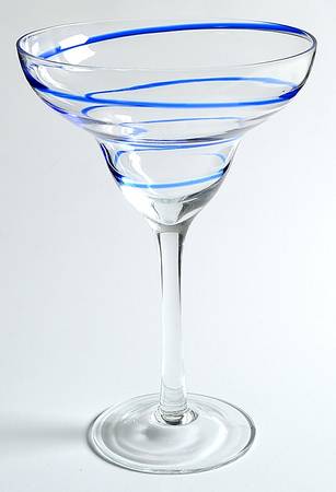 Swirl Blue Margarita Glass