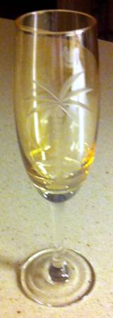 Tropical Palm Amber Fluted Champagne