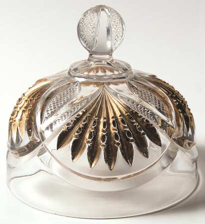 Pineapple and Fan Gold (Inset) Lid for Round Butter
