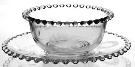 Cornflower (Candlewick) Mayo Bowl & Underplate/Cream Saucer