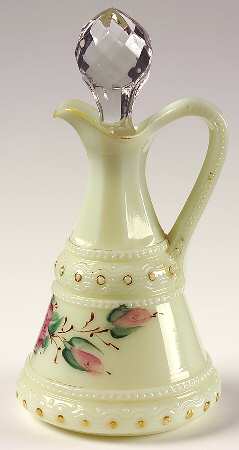 Ring Band Custard Floral Cruet & Stopper