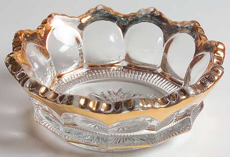 Colonial Clear (Stem 300, Gold Trim) 4" Nappy