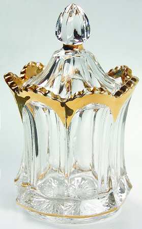 Colonial Clear (Stem 300, Gold Trim) Sugar Bowl & Lid
