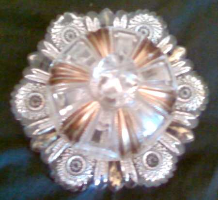 Beaded Panel Sunburst Gold Accent Round Covered Butter