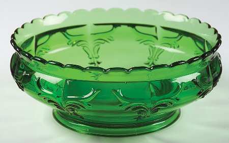 Winged Scroll Emerald (No Gold Accents) 8" Nappy