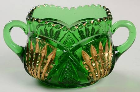Pineapple and Fan Emerald (Gold Encrusted) Hotel Open Sugar