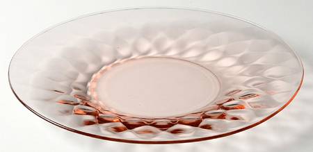 Thin Pink (Diamond Optic) Luncheon Plate