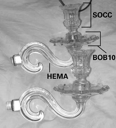 Old Williamsburg Candlelabras & Epergne Hemisphere Arm W/Bobeche & Socket