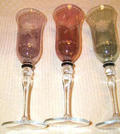 Cut Luster Red Fluted Champagne