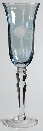 Cut Luster Blue Fluted Champagne