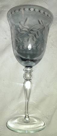 Cut Luster Blue Water Goblet
