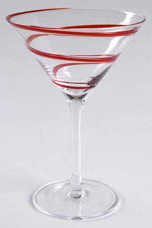 Swirl Red Martini Glass