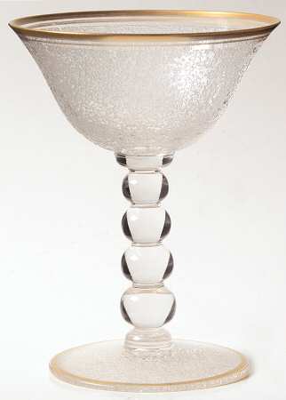 Candlewick Etched and Gold (Stem 3400) Champagne/Tall Sherbet