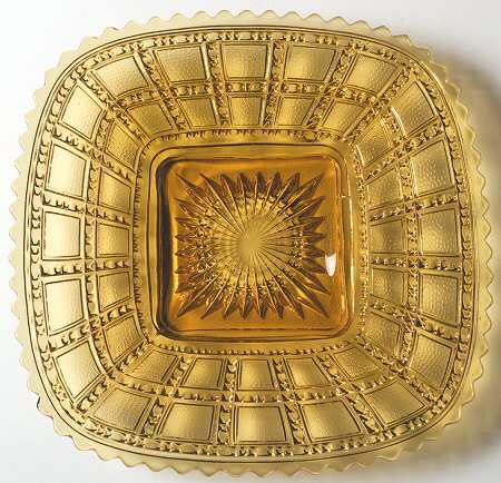 Beaded Block Amber by Imperial Glass-Ohio