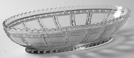 Beaded Block Clear 8" Oval Relish