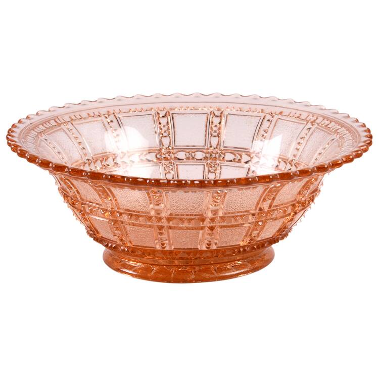 Beaded Block Pink 6" Round Bowl