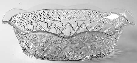Cape Cod Clear (1602 + 160) 12" Oval Crimped Bowl