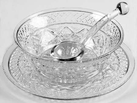 Cape Cod Clear (1602 + 160) Mayo Bowl, Underplate & Ladle (Uses Fr5mb & Bblm)