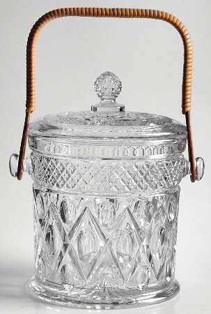 Cape Cod Clear (1602 + 160) Candy Jar & Lid with Bamboo Handle