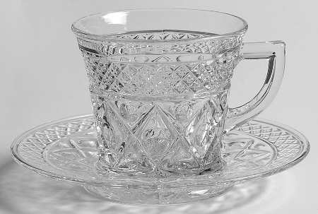 Cape Cod Clear (1602 + 160) Cup and Saucer Set/Punch Cup