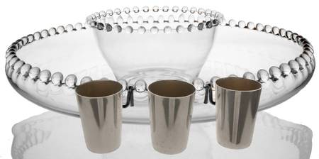Candlewick Clear (Stem 3400) (5 Piece) Hostess Set (CFB12+CSAUD+3 Metal Cups)