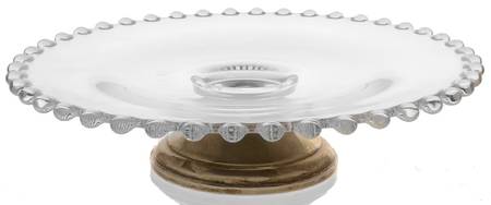 Candlewick Clear (Stem 3400) 6" Screw Peg Plate W/Sterling Base