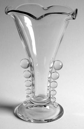 Candlewick Clear (Stem 3400) Plain Top Crimped Vase